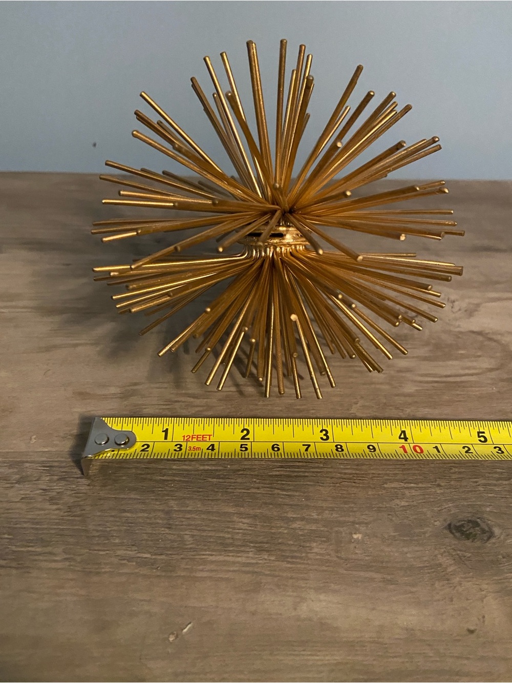 Metal Decorative‎ Starburst Ball, 5” Gold Sphere Decor, Spiky Star Burst - Picture 6 of 7